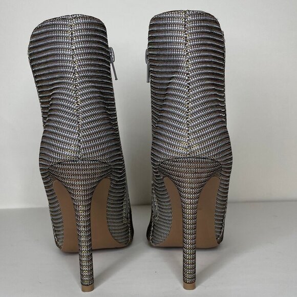 Qupid Glitter Sparkle Gold High Heel Boots Size 8.5 - Picture 5 of 7